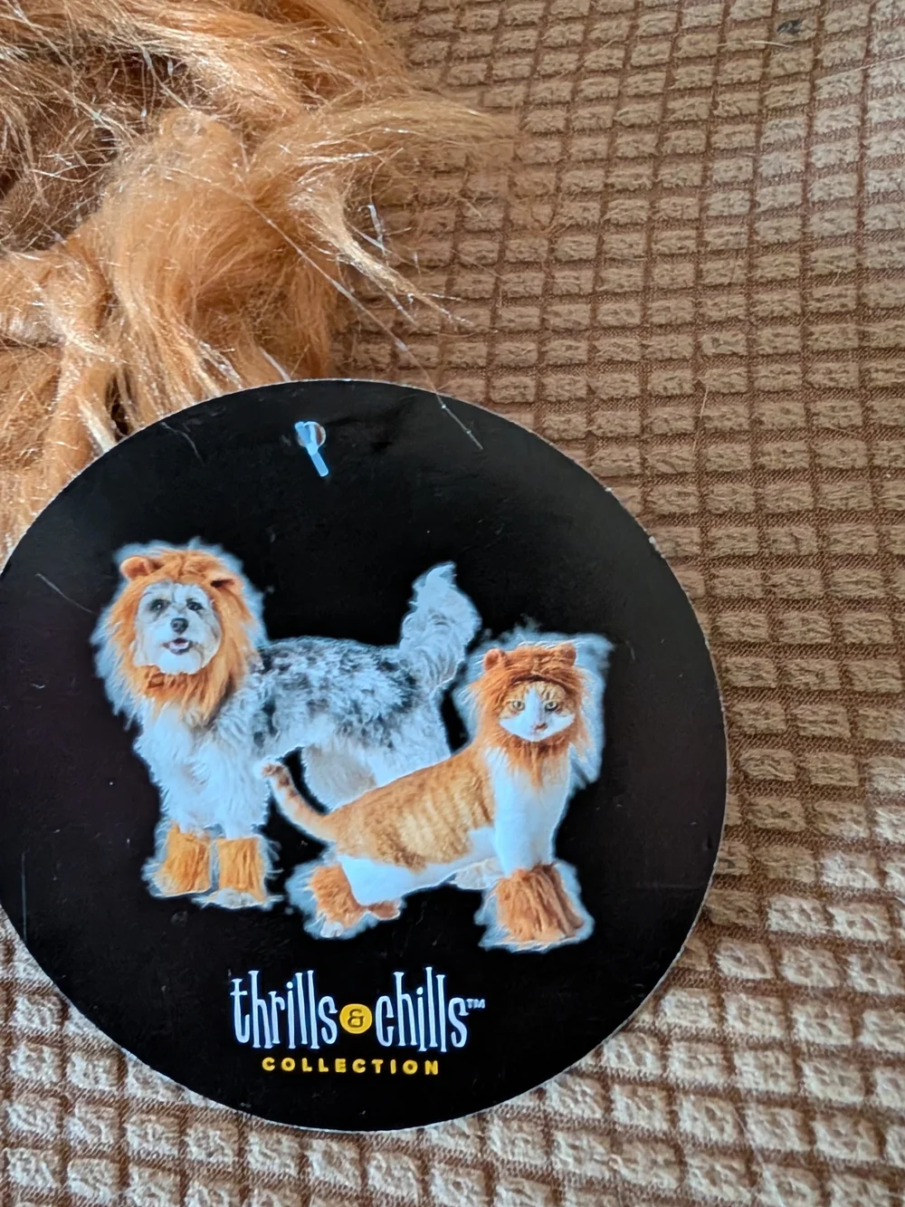 NWT Thrills & Chills Lion Dog Costume - Faux Fur Pet Outfit (S/M)